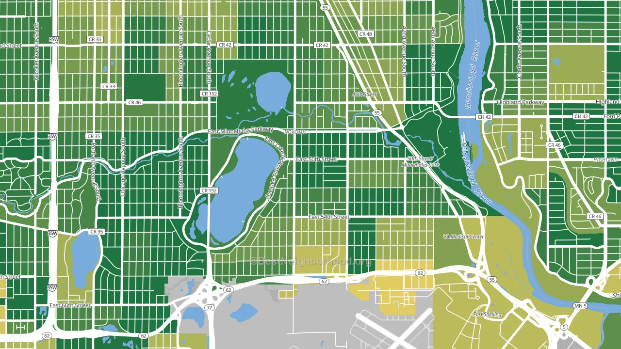 Keewaydin, Minneapolis, MN block-group voter-turnout map