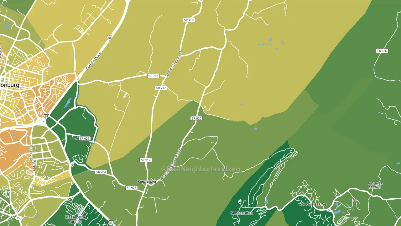 Keezletown, VA block-group voter-turnout map