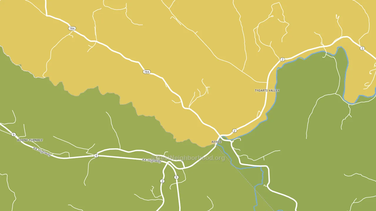 Kehoe, KY block-group voter-turnout map