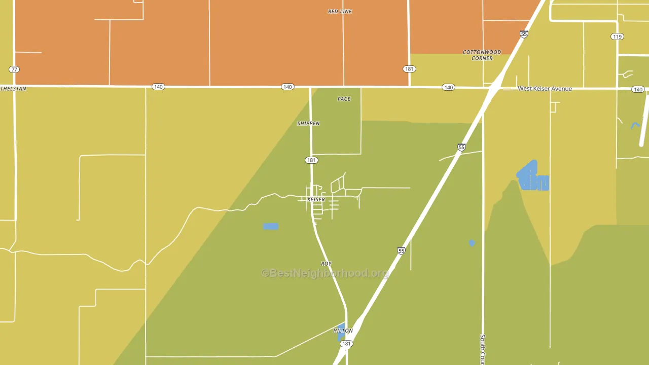 Keiser, AR block-group voter-turnout map
