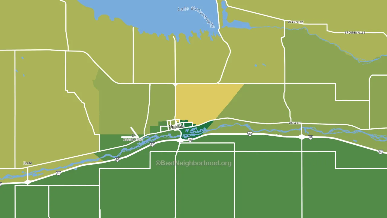 Keith County, NE block-group voter-turnout map