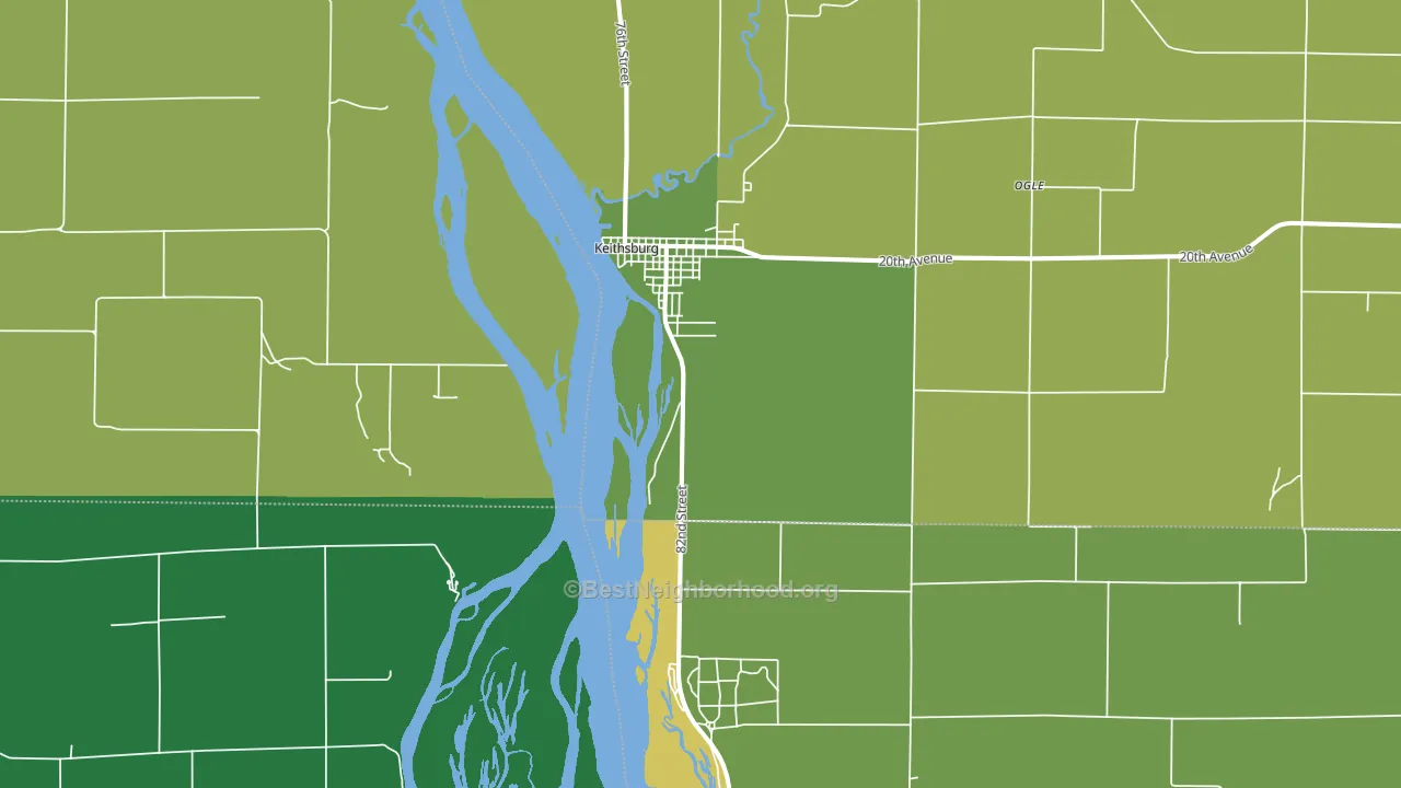 Keithsburg, IL block-group voter-turnout map