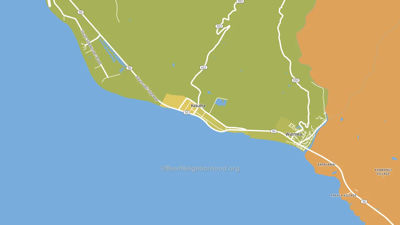 Kekaha, HI block-group voter-turnout map