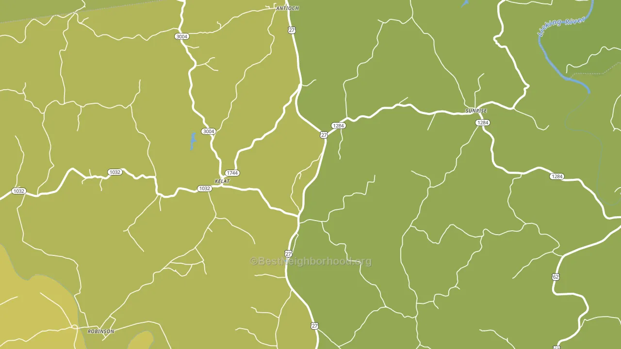 Kelat, KY block-group voter-turnout map