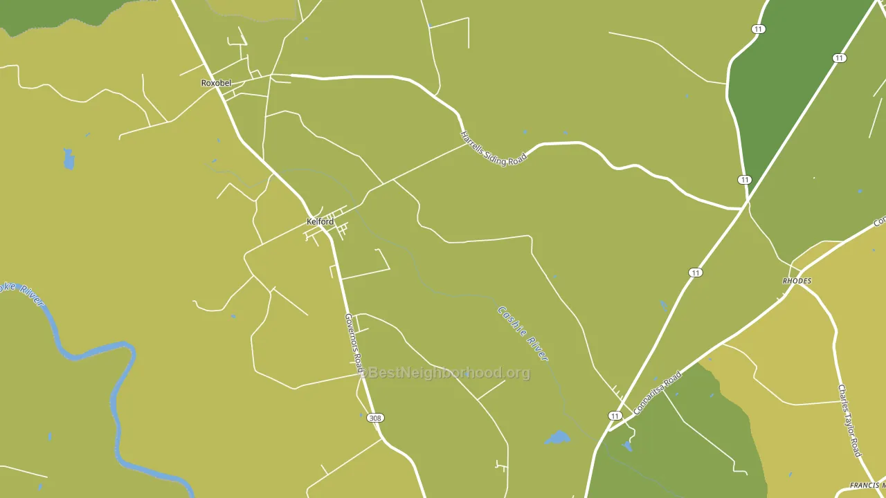 Kelford, NC block-group voter-turnout map