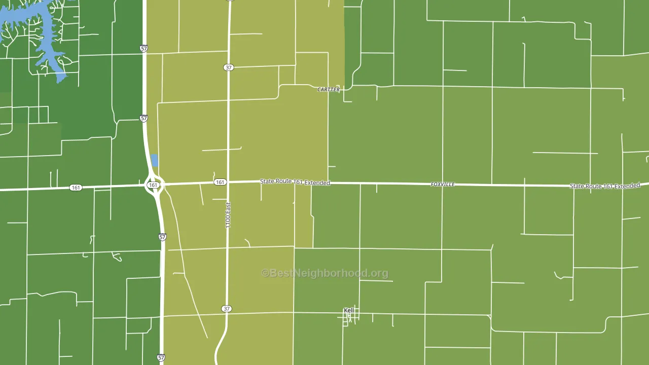 Kell, IL block-group voter-turnout map