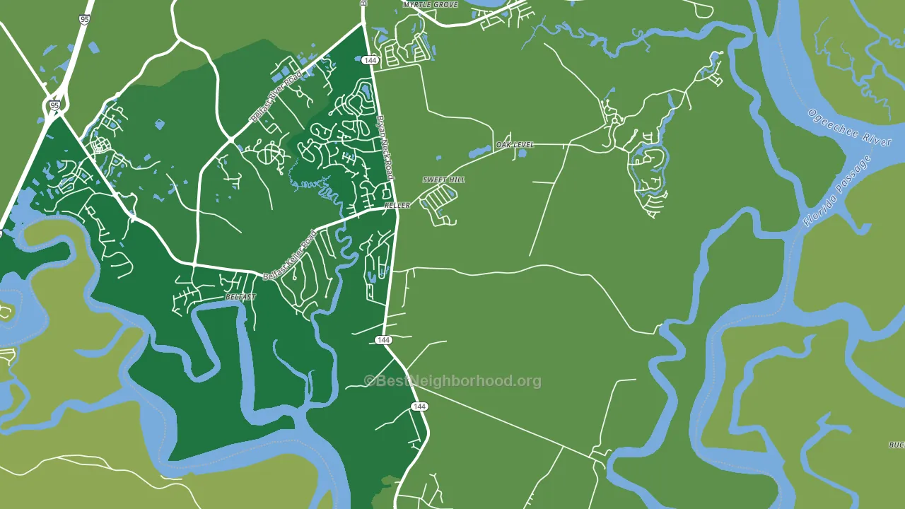 Keller, GA block-group voter-turnout map