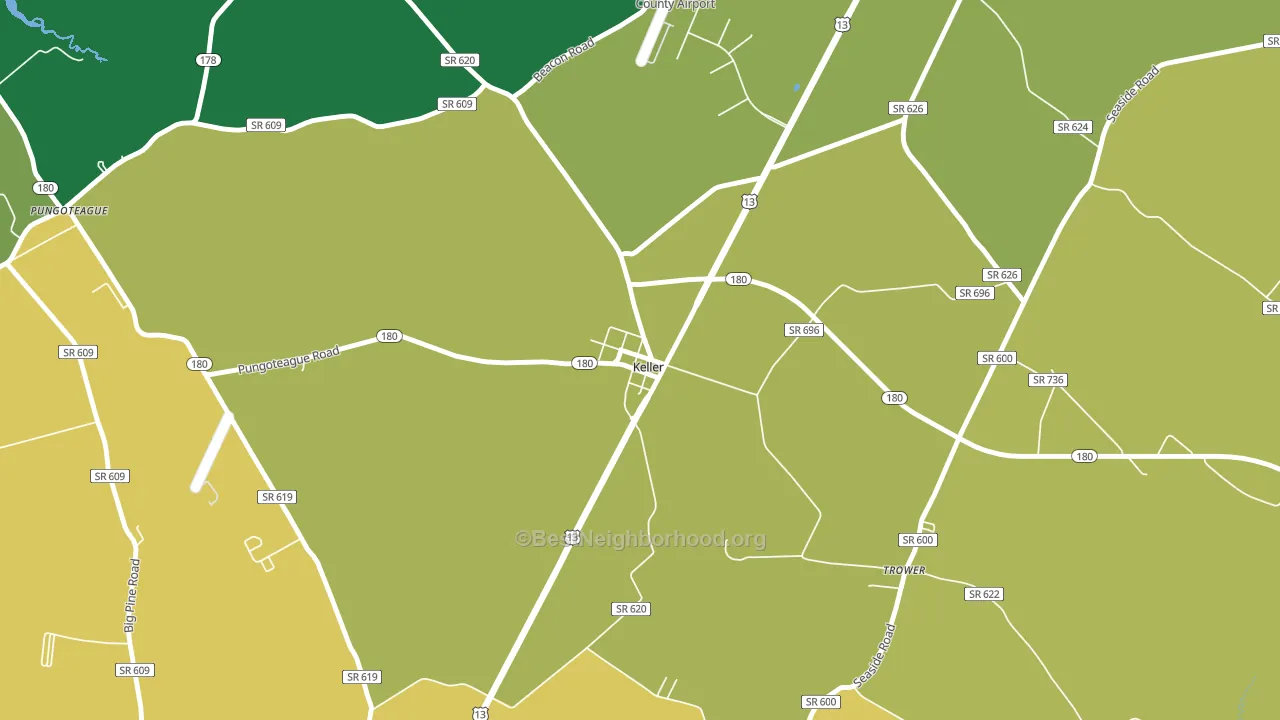 Keller, VA block-group voter-turnout map