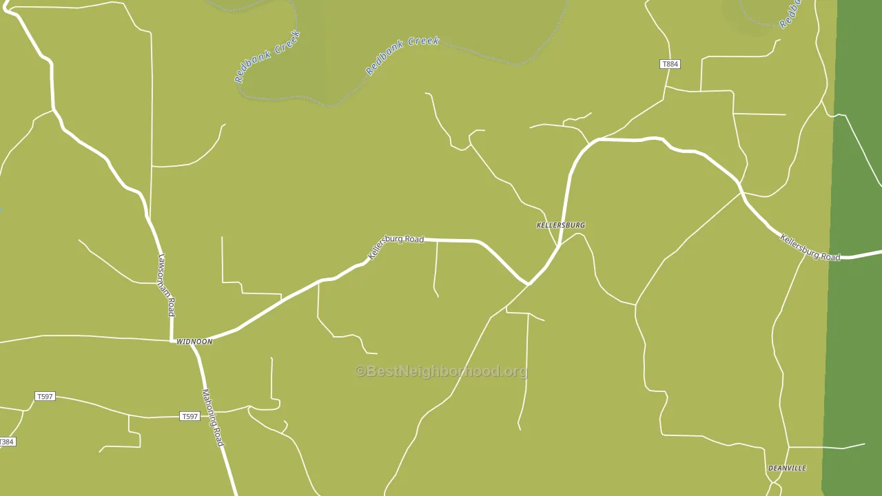 Kellersburg, PA block-group voter-turnout map