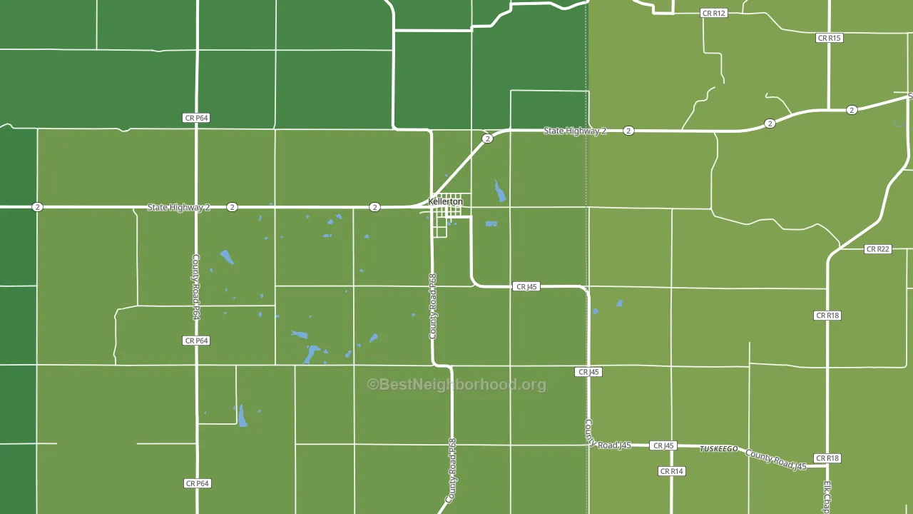 Kellerton, IA block-group voter-turnout map