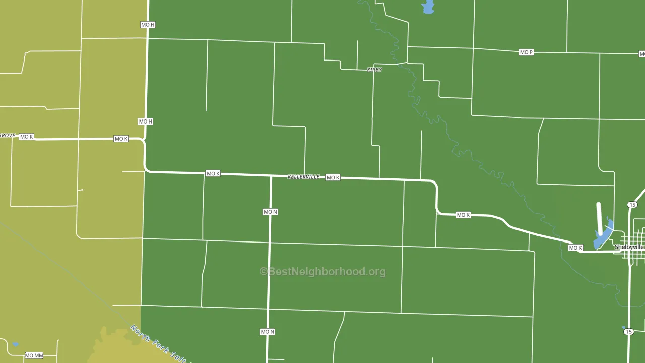 Kellerville, MO block-group voter-turnout map