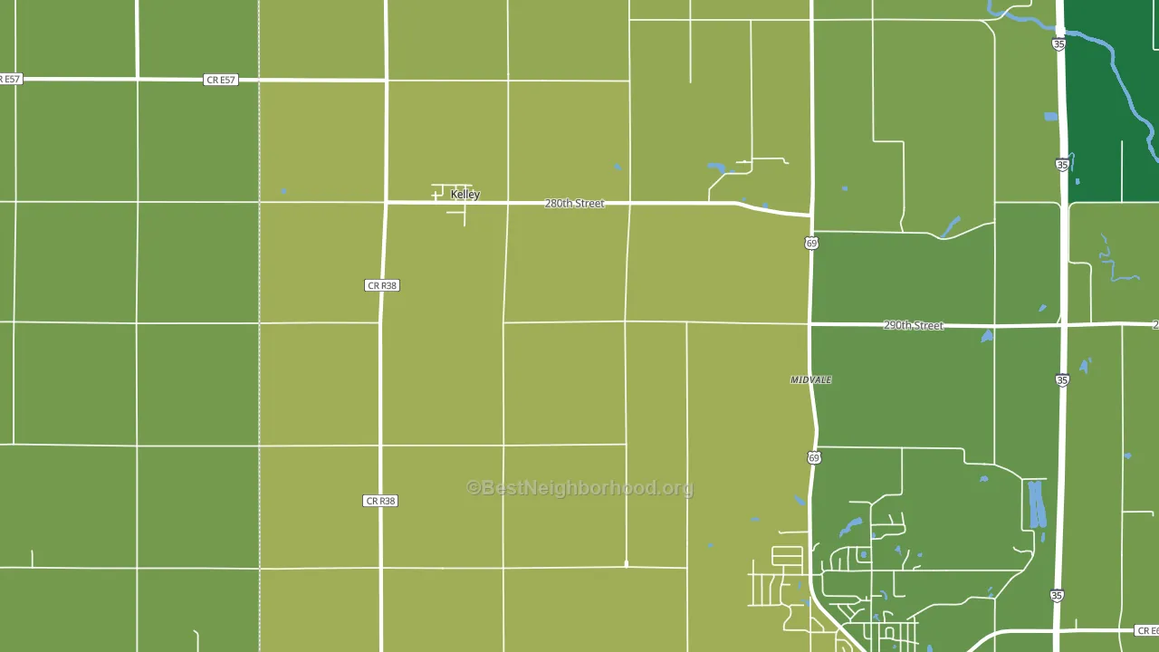 Kelley, IA block-group voter-turnout map