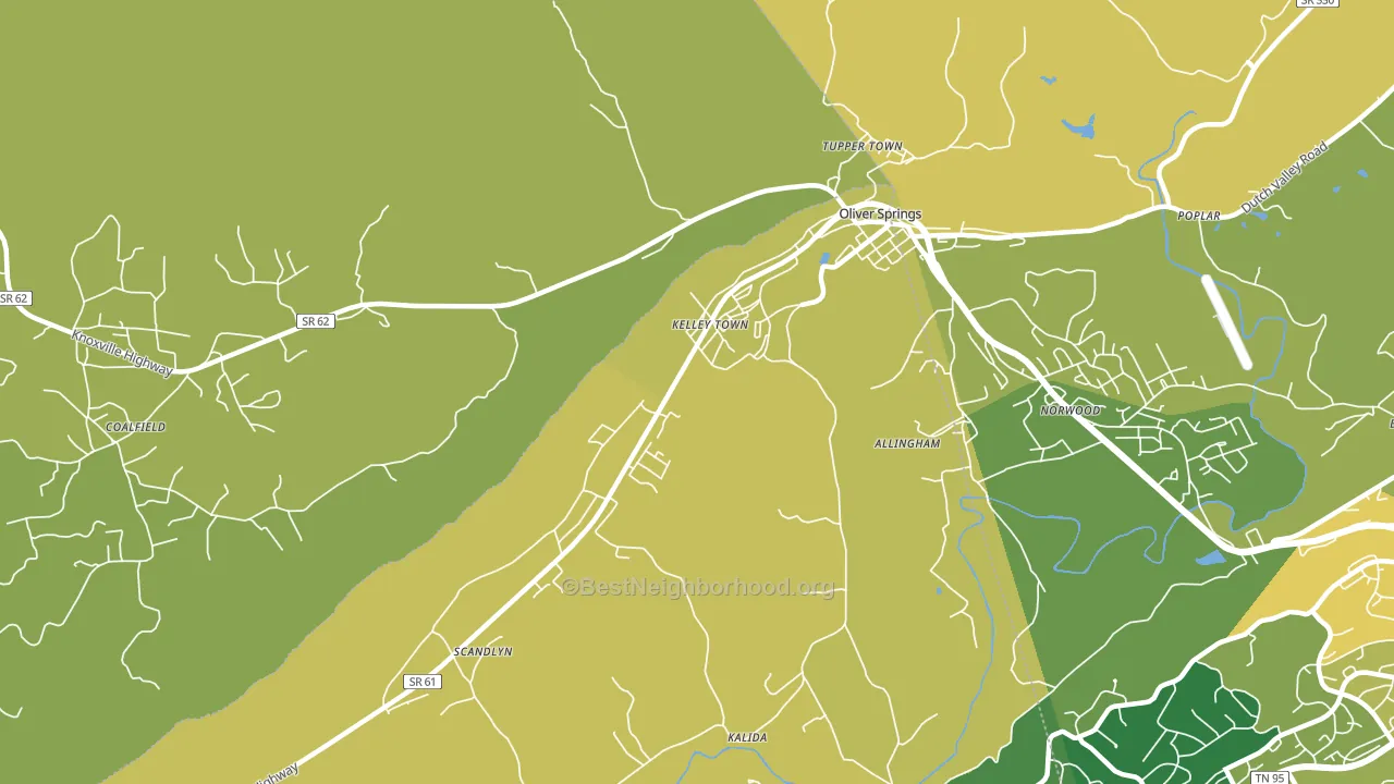 Kelley Town, TN block-group voter-turnout map