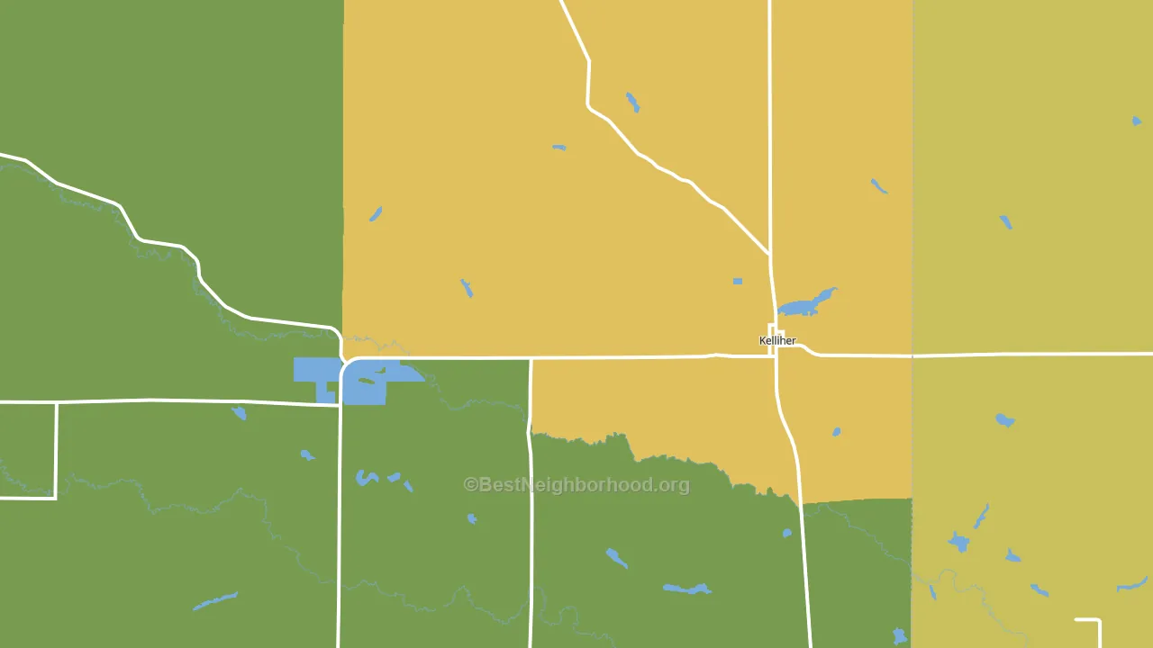 Kelliher, MN block-group voter-turnout map