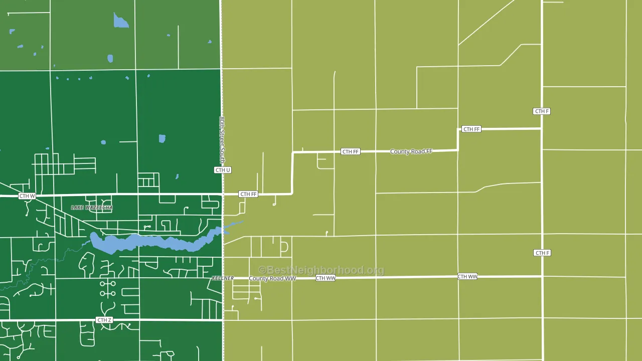 Kellner, WI block-group voter-turnout map