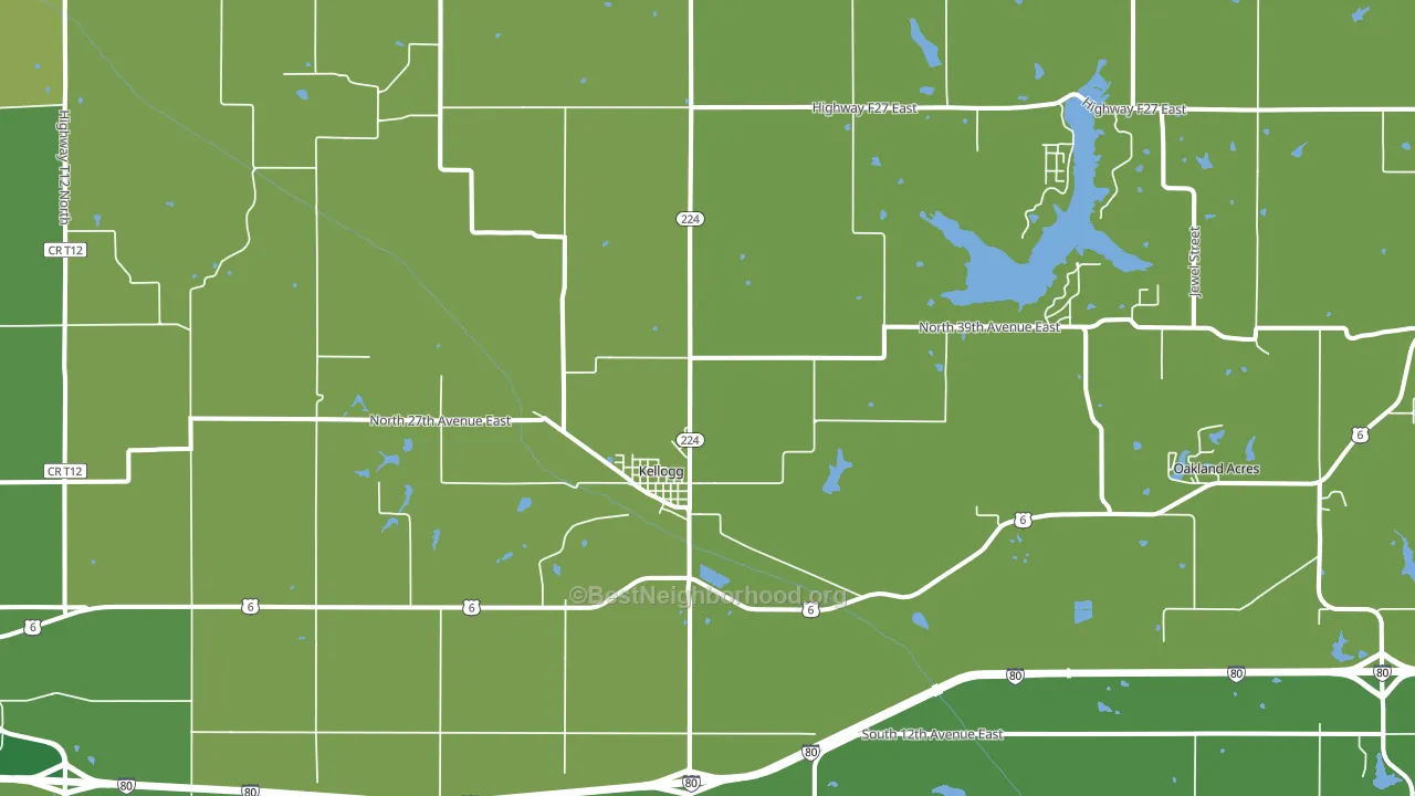 Kellogg, IA block-group voter-turnout map