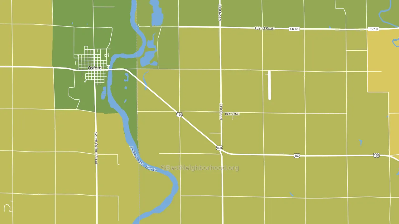 Kellogg, KS block-group voter-turnout map