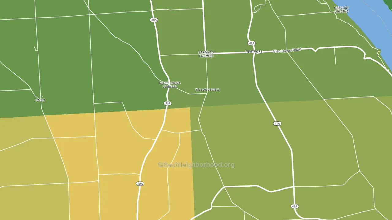 Kelloggsville, NY block-group voter-turnout map
