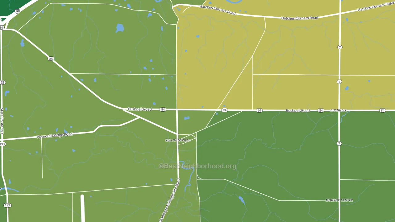 Kelloggsville, OH block-group voter-turnout map