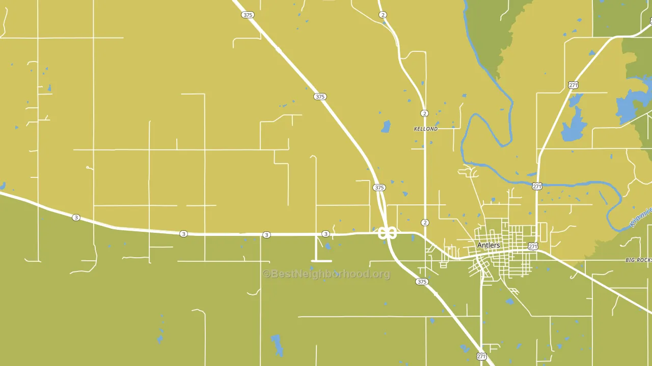 Kellond, OK block-group voter-turnout map