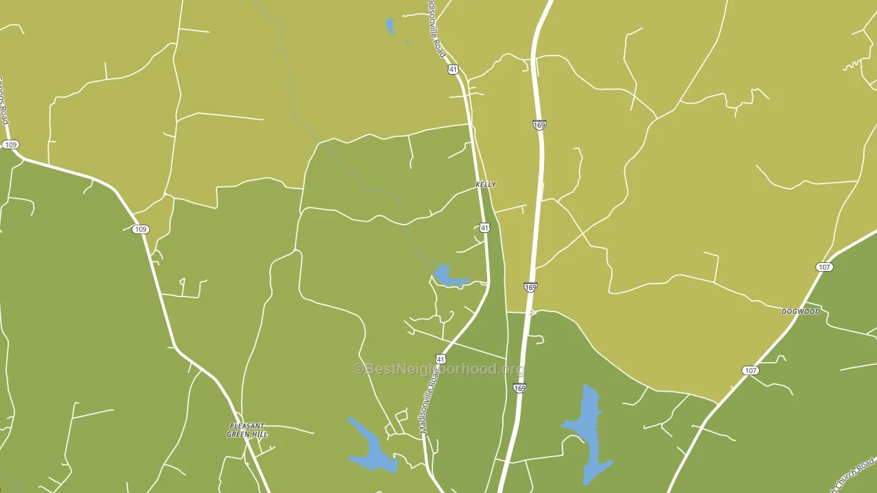 Kelly, KY block-group voter-turnout map