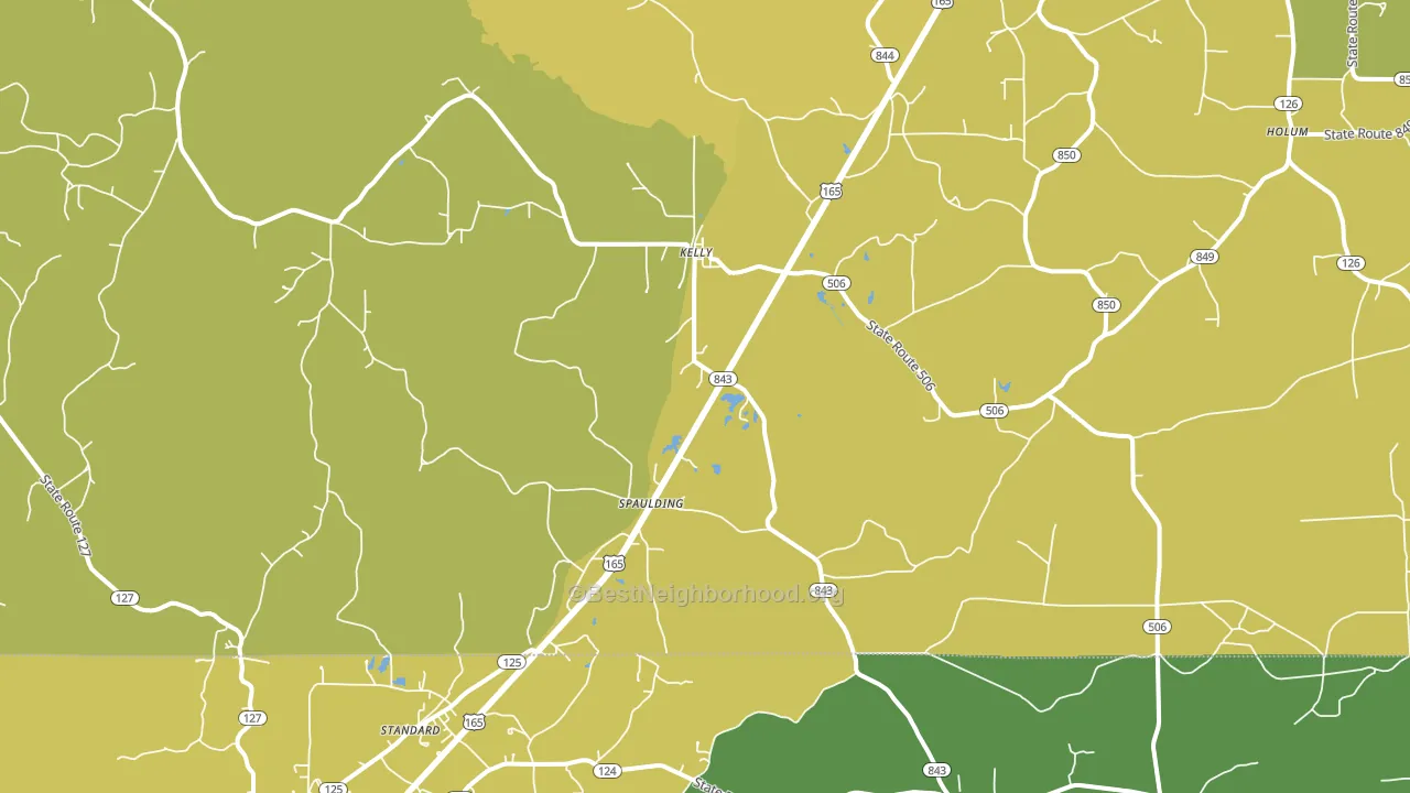 Kelly, LA block-group voter-turnout map
