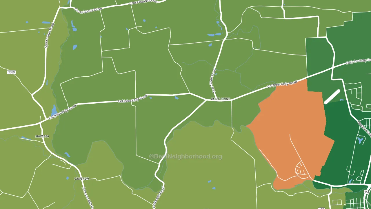 Kelly Point, PA block-group voter-turnout map