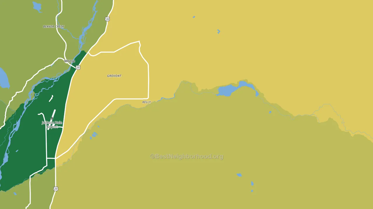 Kelly, WY block-group voter-turnout map