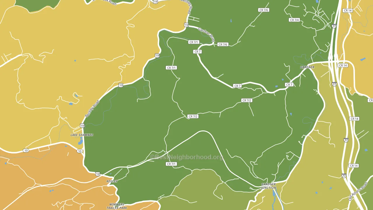 Kellysville, WV block-group voter-turnout map