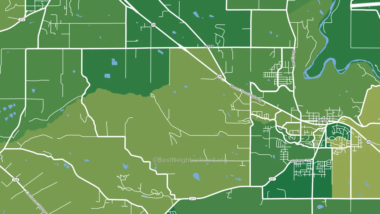 Kelso, OR block-group voter-turnout map
