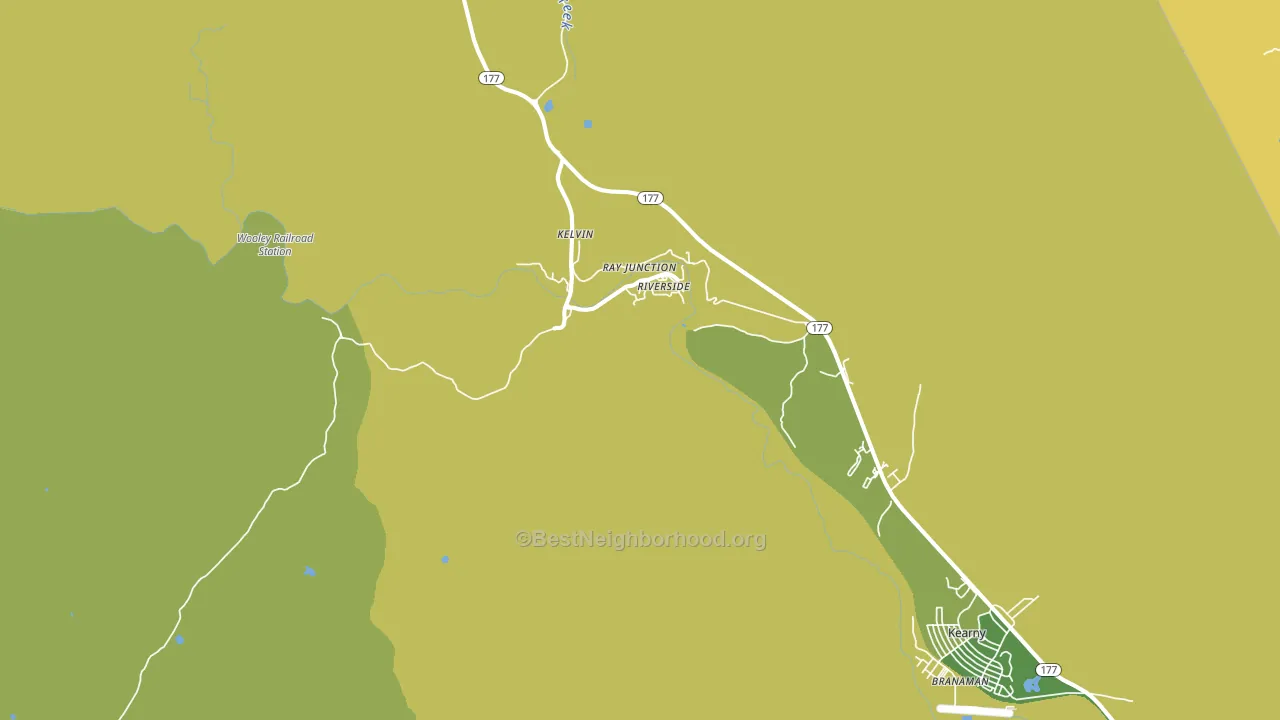 Kelvin, AZ block-group voter-turnout map