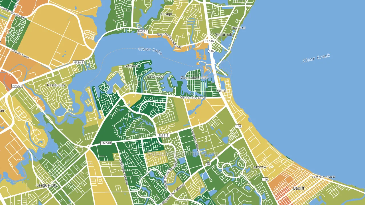 Kemah, TX block-group voter-turnout map