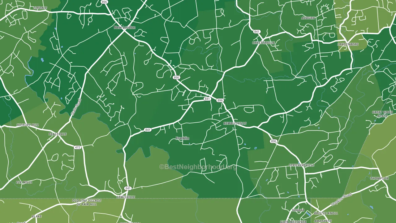 Kemblesville, PA block-group voter-turnout map