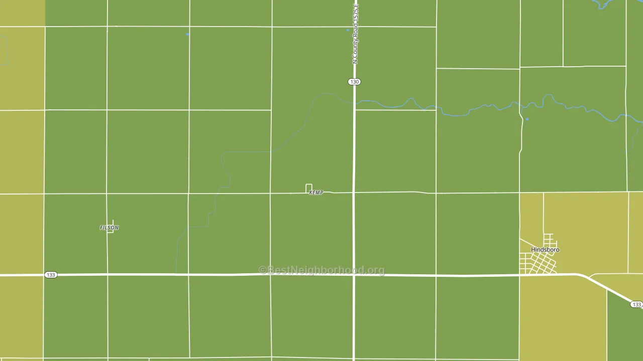 Kemp, IL block-group voter-turnout map