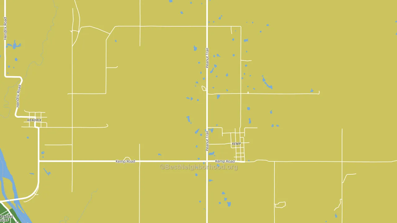 Kemp, OK block-group voter-turnout map