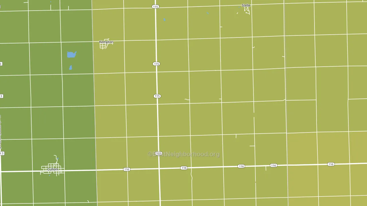Kempton, IL block-group voter-turnout map