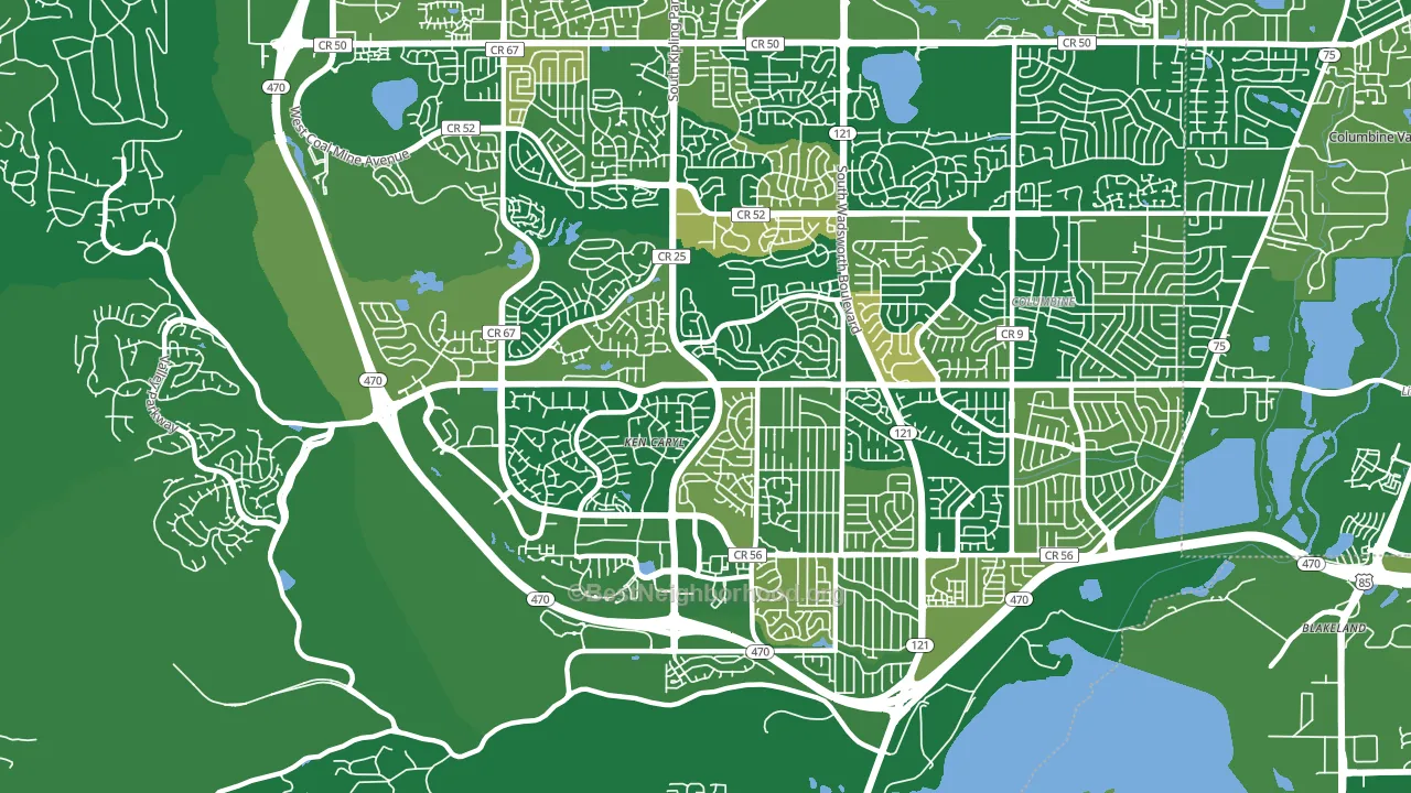 Ken Caryl, CO block-group voter-turnout map