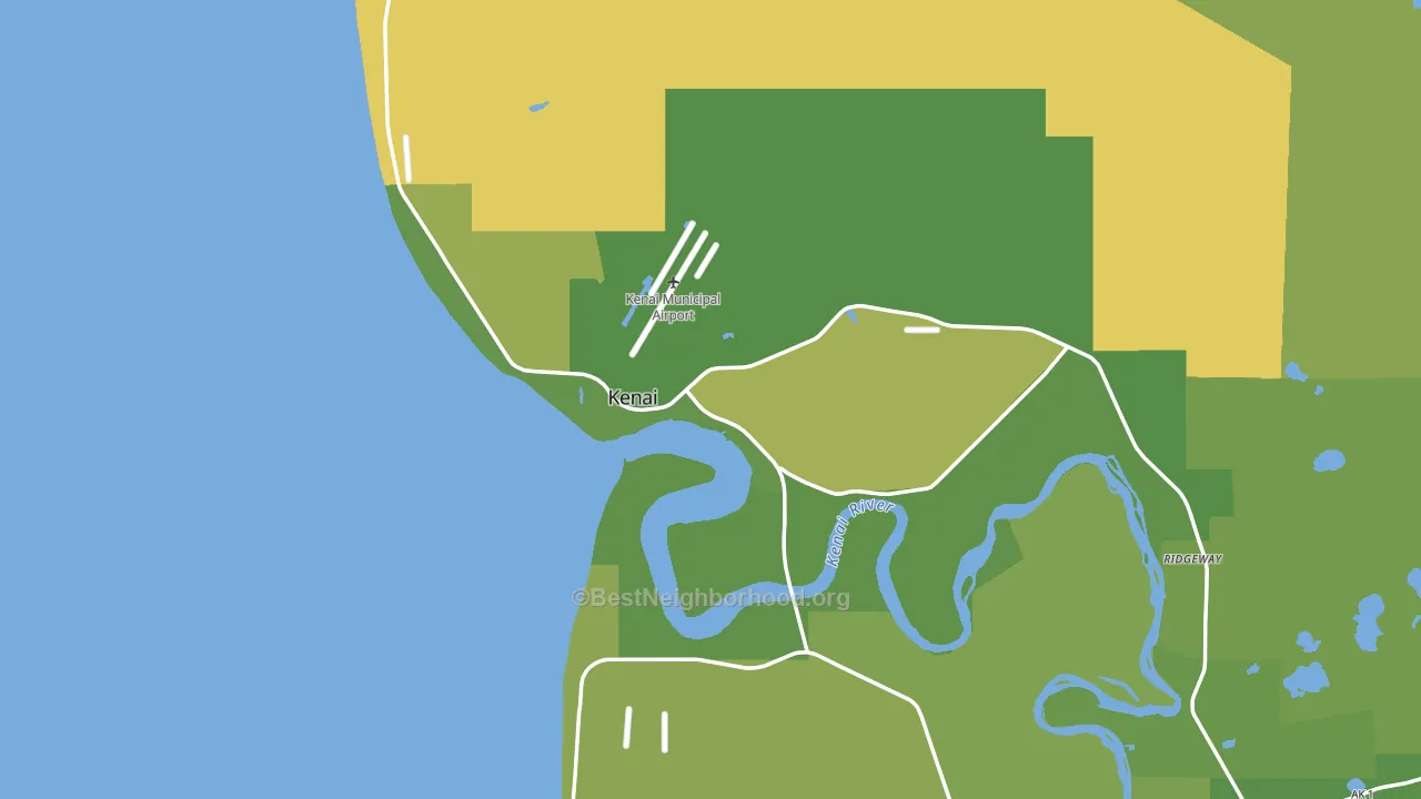 Kenai, AK block-group voter-turnout map