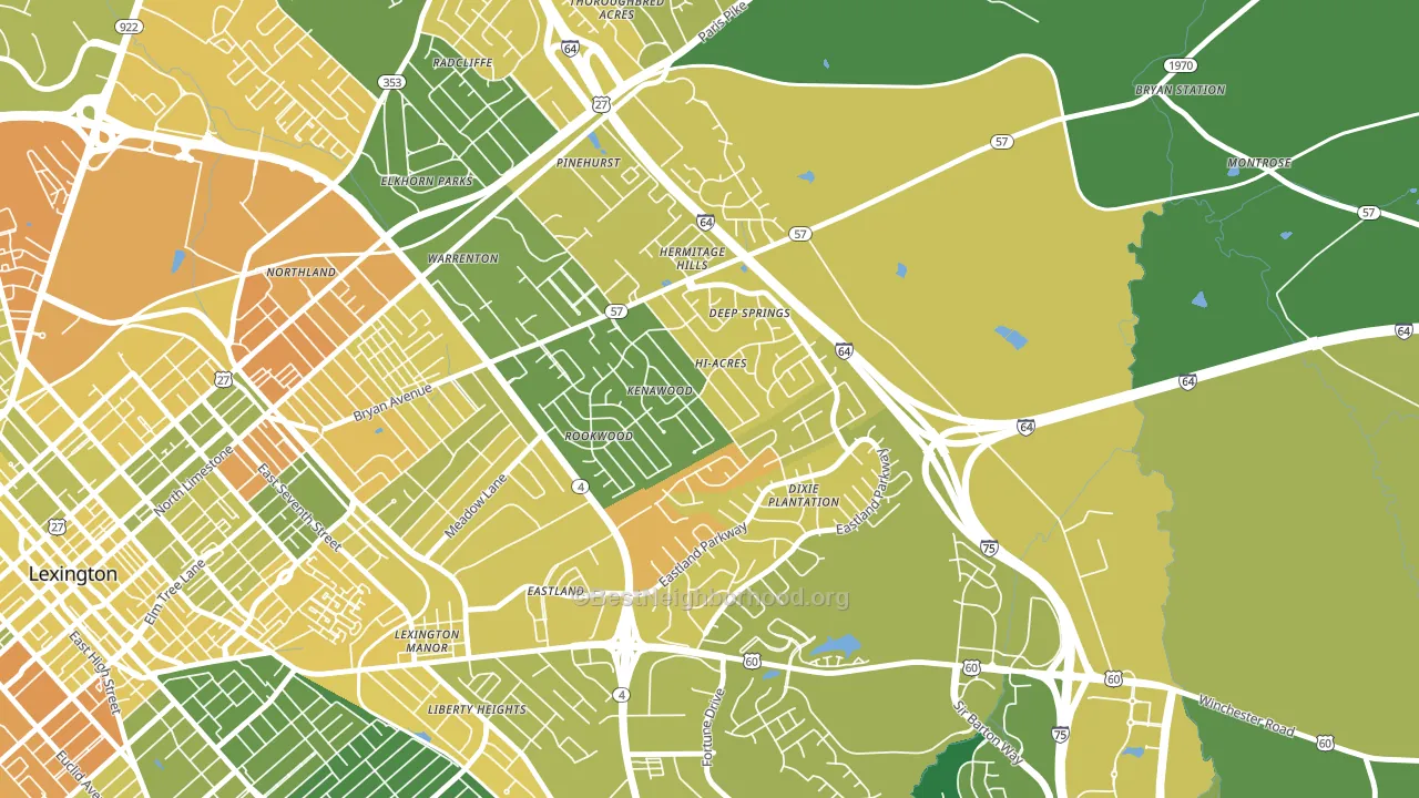 Kenawood-Rockwood, Lexington, KY block-group voter-turnout map