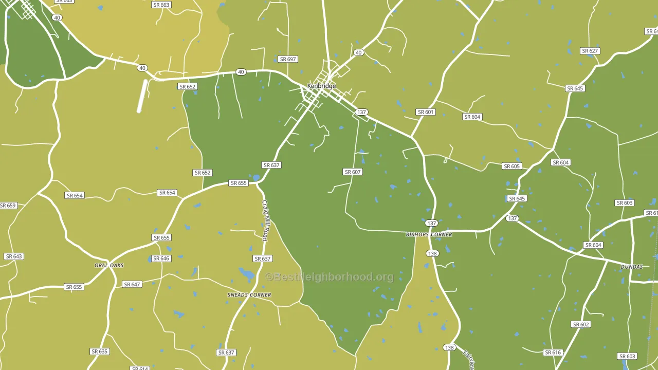 Kenbridge, VA block-group voter-turnout map