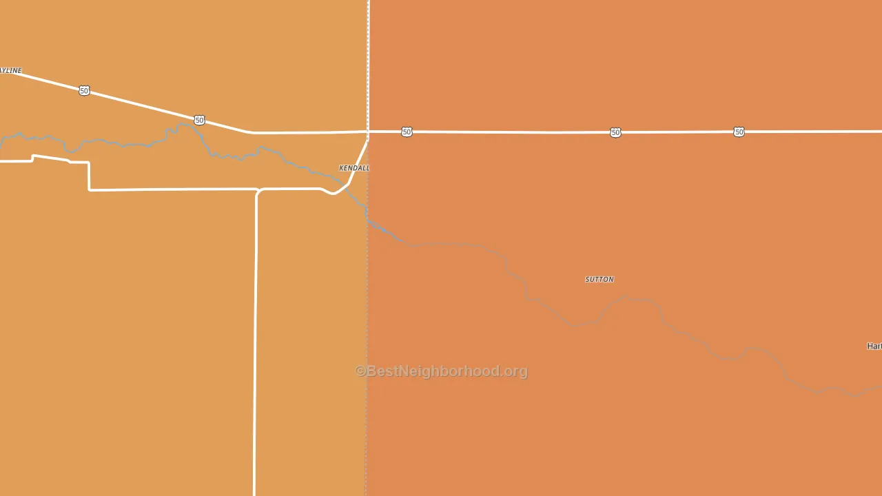 Kendall, KS block-group voter-turnout map