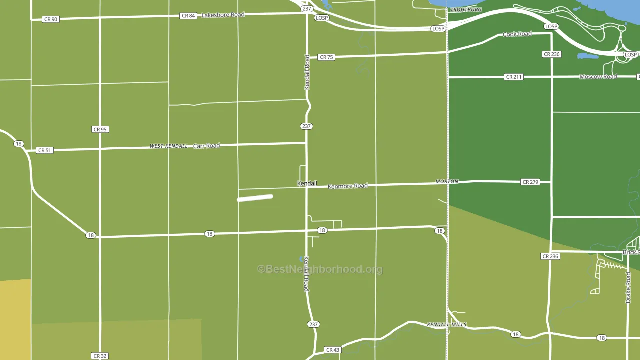 Kendall, NY block-group voter-turnout map