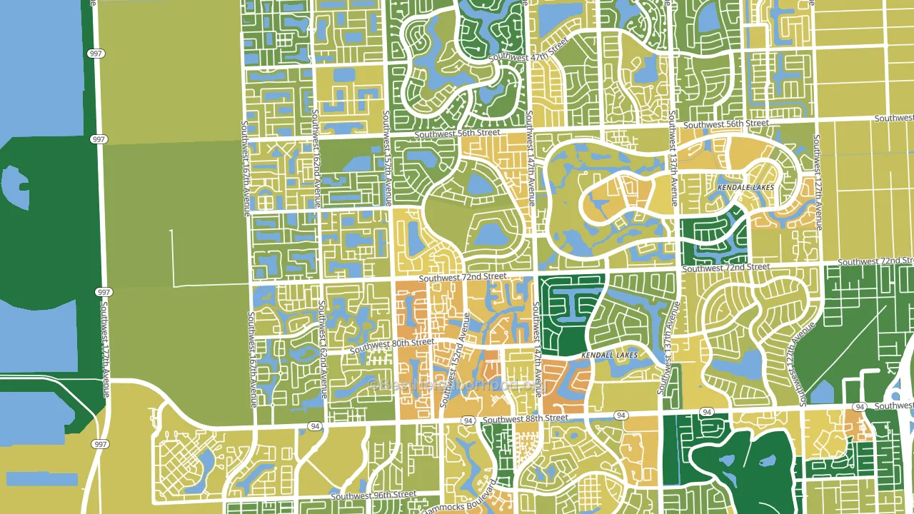 Kendall West, FL block-group voter-turnout map