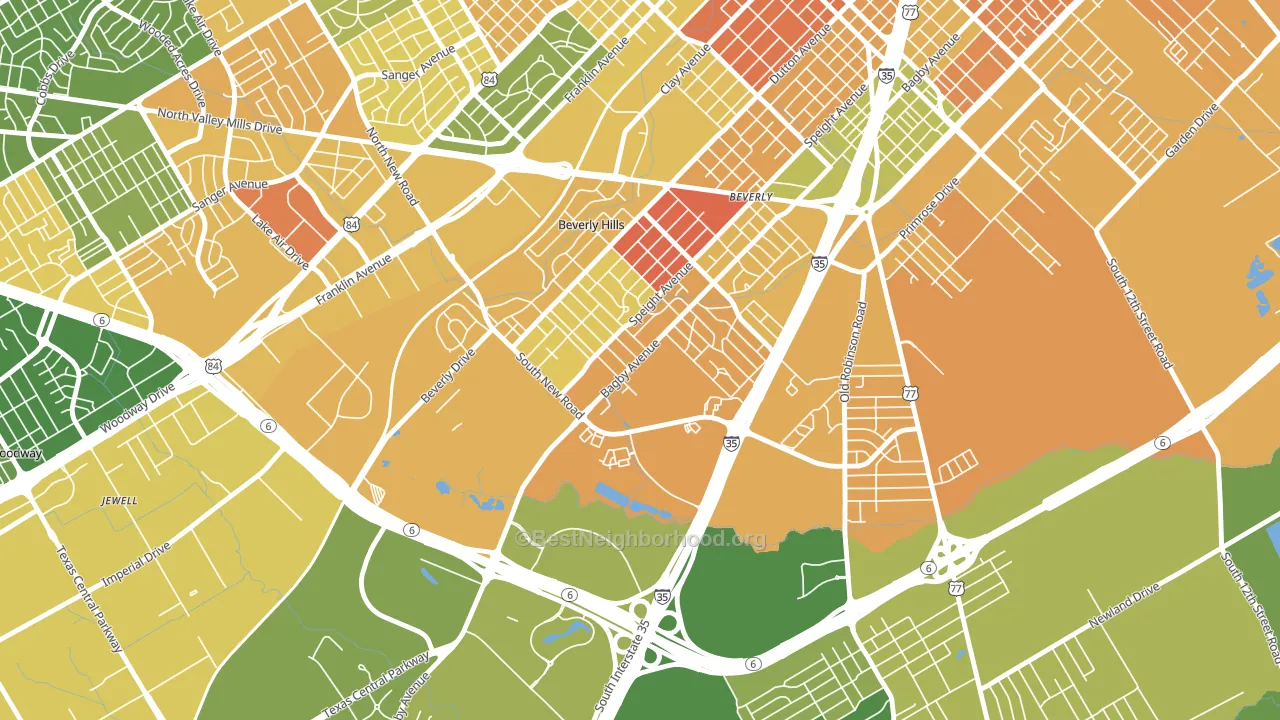 Kendrick, Waco, TX block-group voter-turnout map