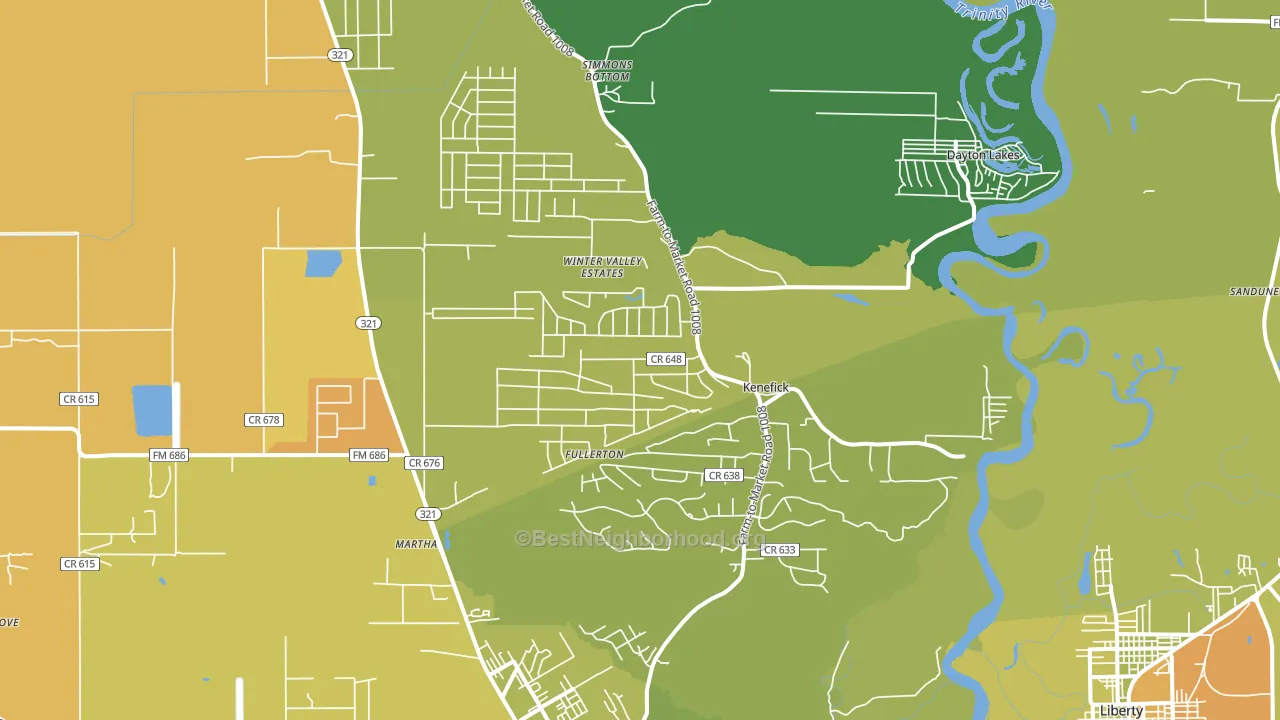 Kenefick, TX block-group voter-turnout map