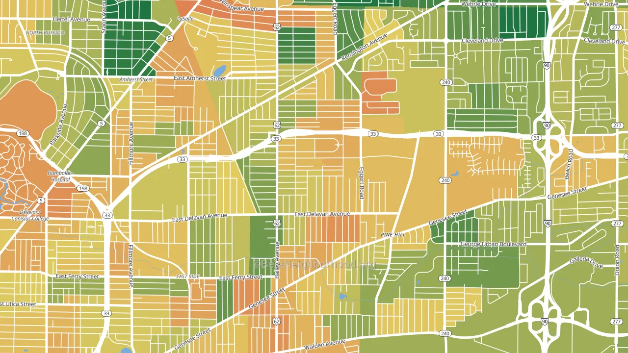 Kenfield, Buffalo, NY block-group voter-turnout map