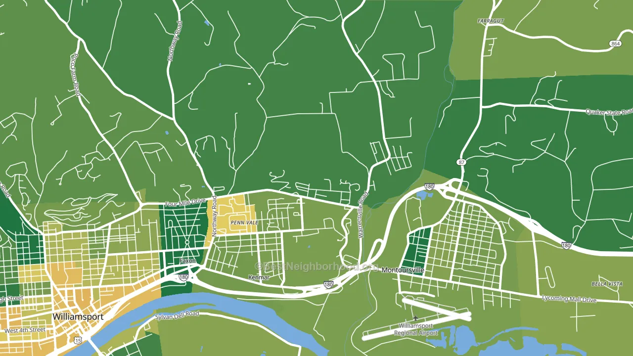 Kenmar, PA block-group voter-turnout map