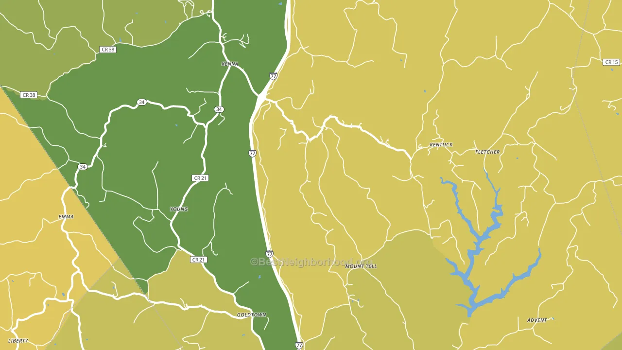 Kenna, WV block-group voter-turnout map
