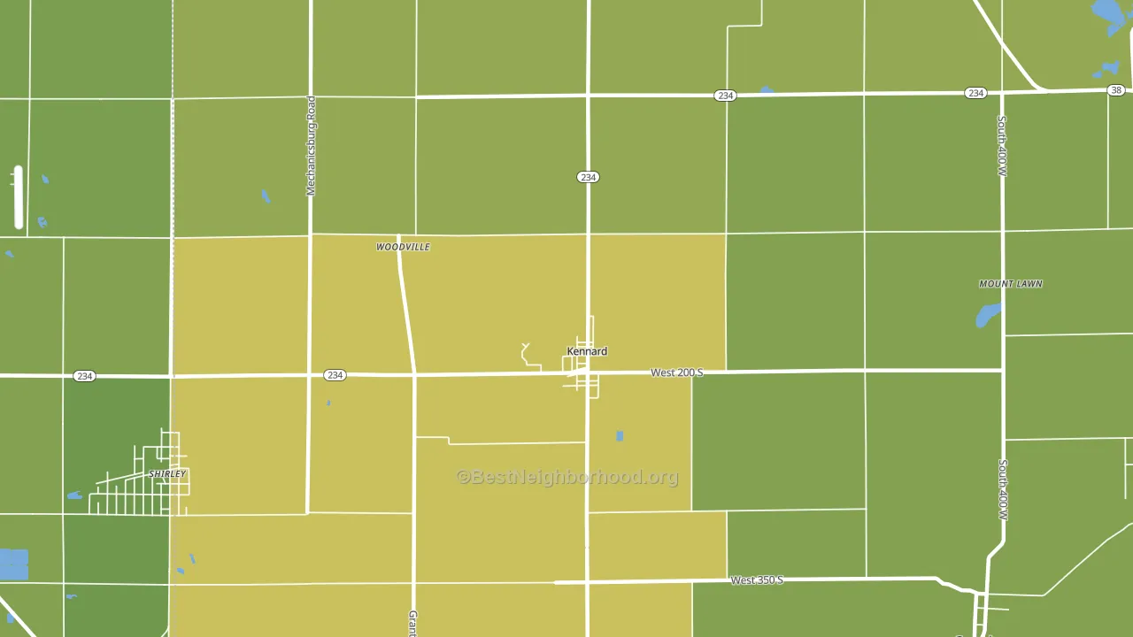 Kennard, IN block-group voter-turnout map