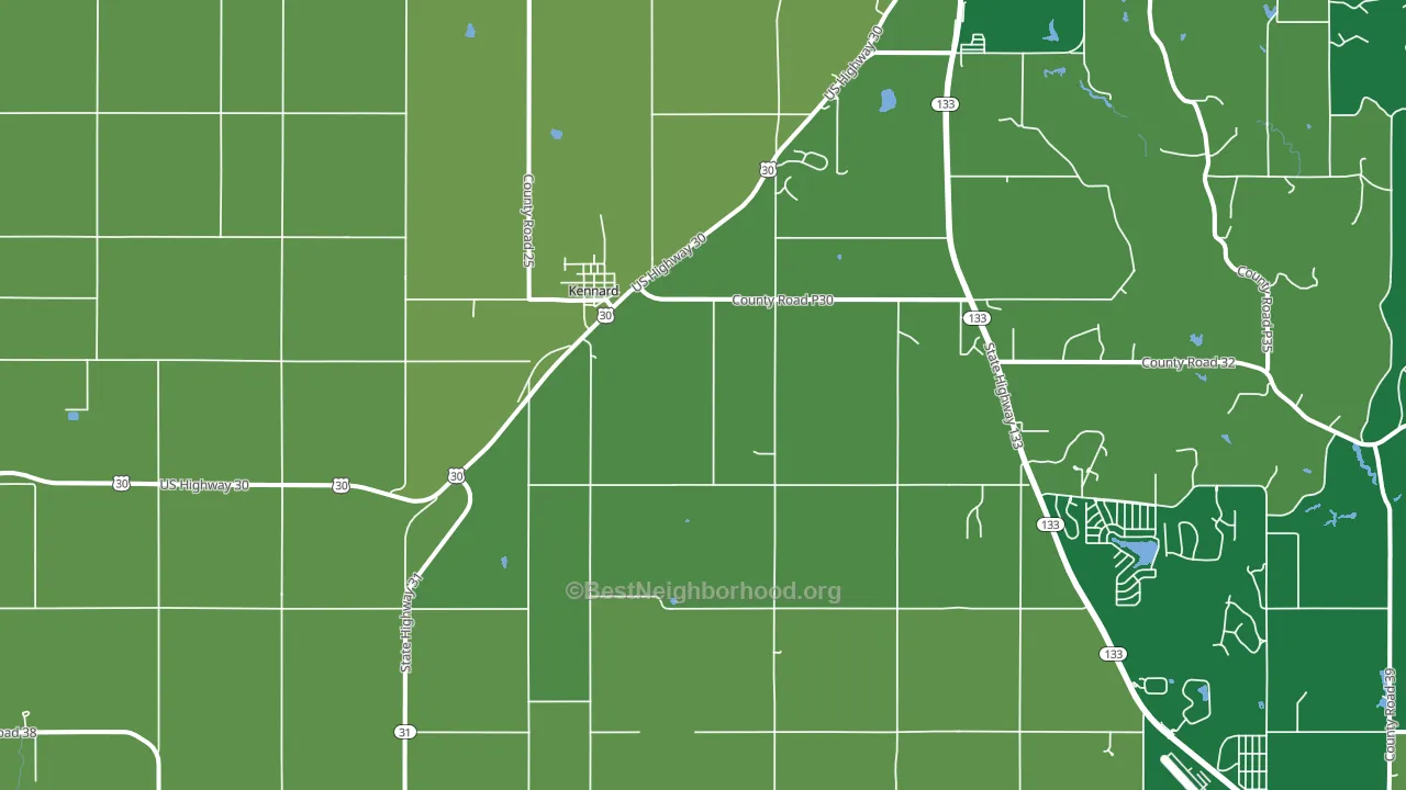Kennard, NE block-group voter-turnout map